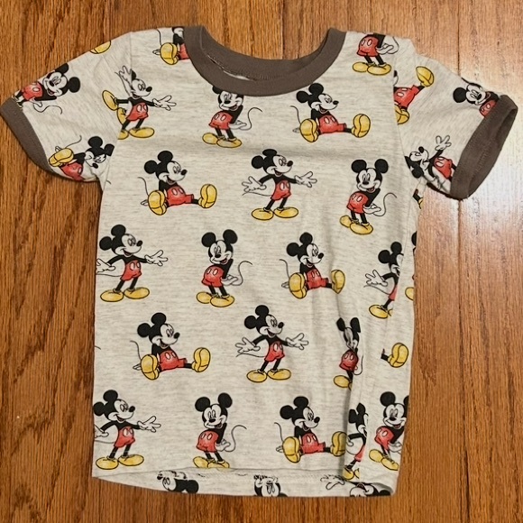 Disney Junior Mickey Mouse All-Over T-Shirt - Size 3T Neutral Cream - Picture 2 of 7